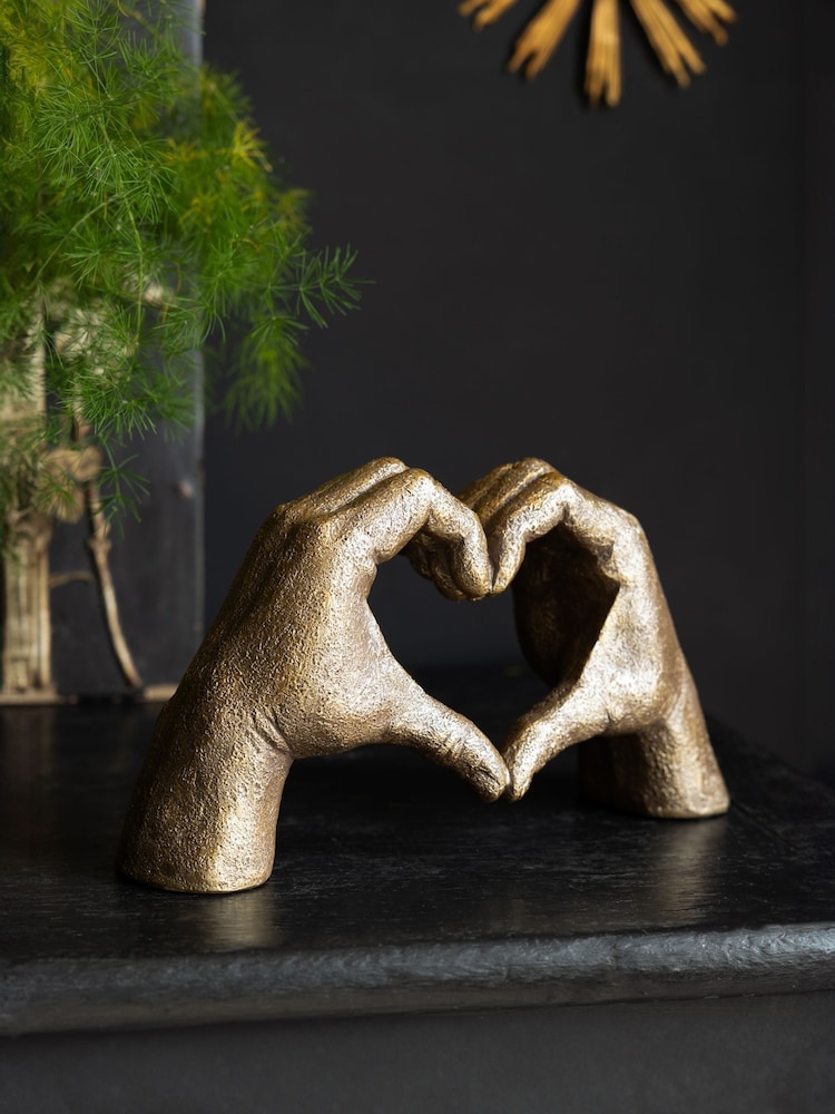 Rockett St George Gold Heart Hand Ornament - Image 1 of 6