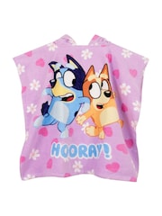Character Purple Bluey And Bingo Hooded 100% Cotton Towel Poncho - Image 10 of 12