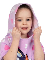Character Purple Bluey And Bingo Hooded 100% Cotton Towel Poncho - Image 2 of 12
