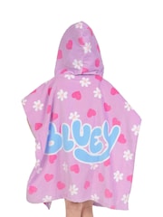 Character Purple Bluey And Bingo Hooded 100% Cotton Towel Poncho - Image 3 of 12