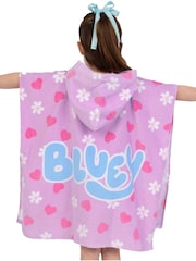 Character Purple Bluey And Bingo Hooded 100% Cotton Towel Poncho - Image 4 of 12
