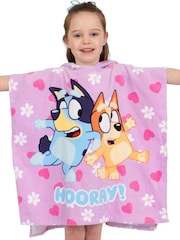 Character Purple Bluey And Bingo Hooded 100% Cotton Towel Poncho - Image 6 of 12
