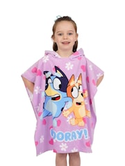 Character Purple Bluey And Bingo Hooded 100% Cotton Towel Poncho - Image 7 of 12