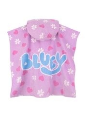 Character Purple Bluey And Bingo Hooded 100% Cotton Towel Poncho - Image 9 of 12