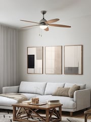 Eglo Satin Nickel Susale Reversible Ceiling Fan - Image 1 of 3