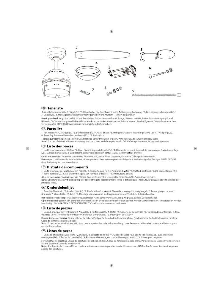 Eglo Satin Nickel Susale Reversible Ceiling Fan - Image 3 of 3