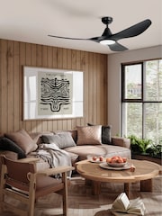 Eglo Black Portsea 3 Blade Plastic LED Ceiling Fan With Light - Image 1 of 5