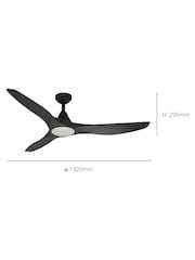 Eglo Black Portsea 3 Blade Plastic LED Ceiling Fan With Light - Image 4 of 5
