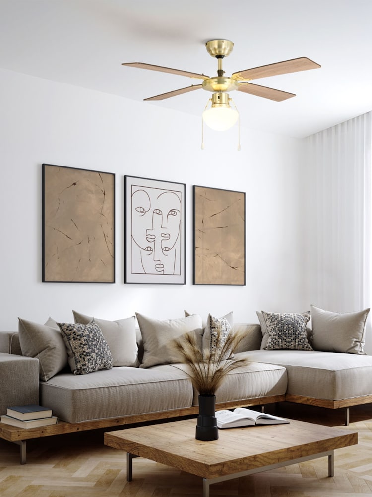 Eglo Bronze Fortaleza Wood Ceiling Fan - Image 1 of 4