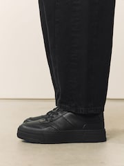 Black Cleat Chunky Lace Up Trainers - Image 2 of 10