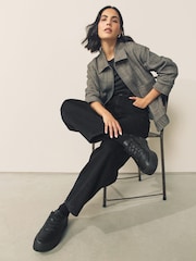 Black Cleat Chunky Lace Up Trainers - Image 5 of 10