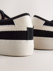Black Forever Comfort® Suede Side Stripe Skater Lace Up Trainers - Image 9 of 9