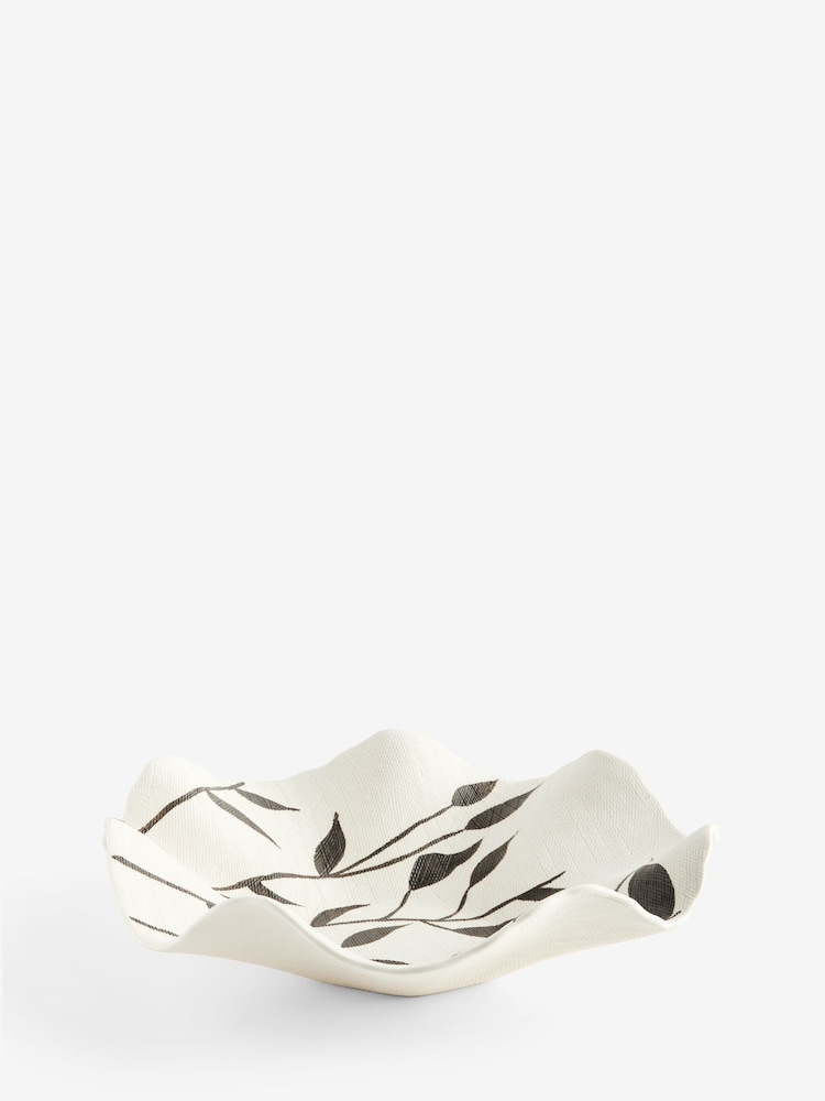 Ceramic Textured Botanical Decorative Bowl - صورة 1 من 1