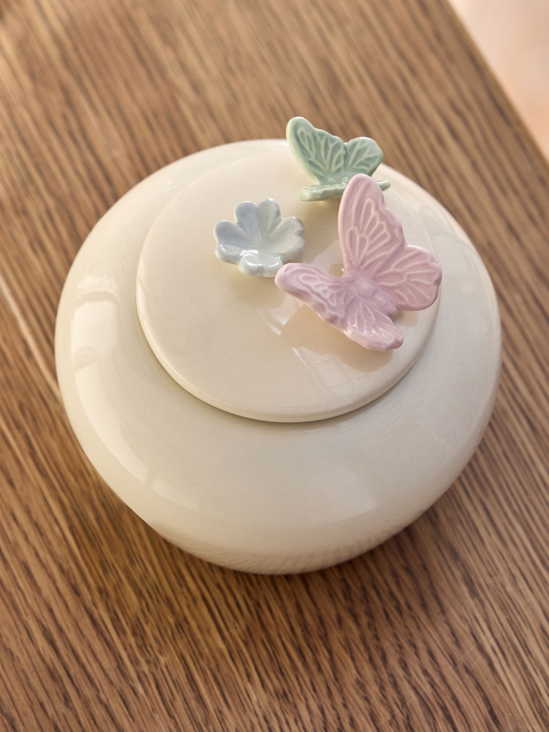 Buy Cream Ceramic 3D Butterfly Trinket Pot from Next USA