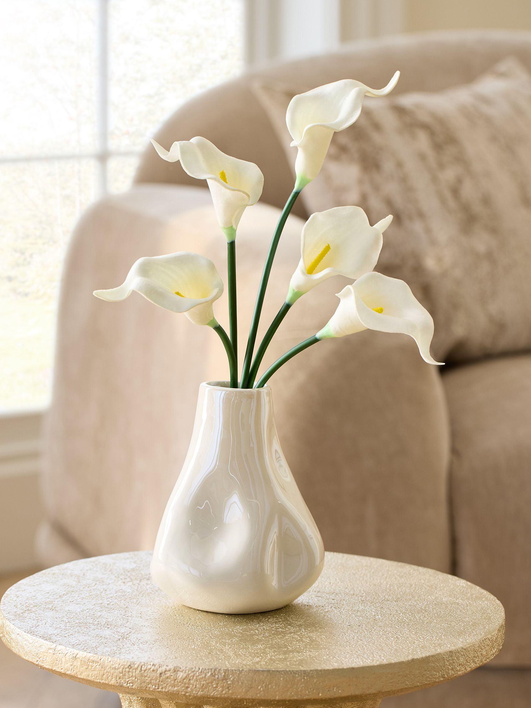 plage calla lily ジレ (gray) Buy White Cala Lily in Glossy Ceramic Vase from Next Luxembourg