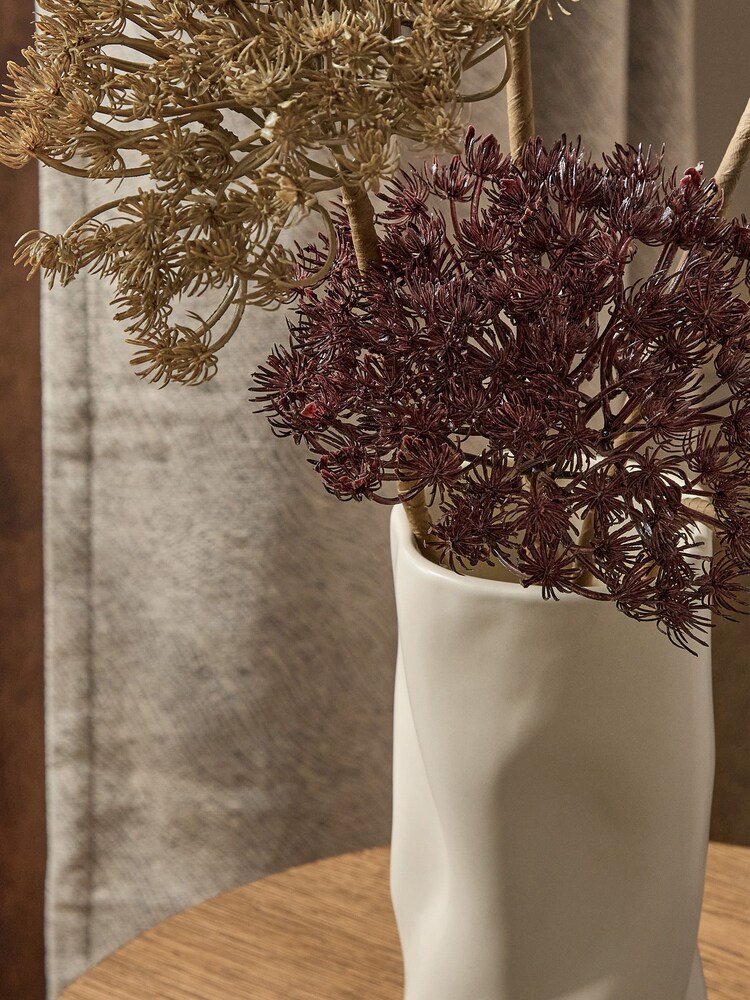 Artificial Dried Floral Arrangement In Ceramic Vase - صورة 2 من 2