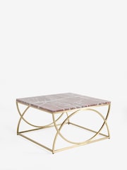 Red Marble Square Coffee Table - Image 5 of 7