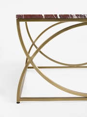 Red Marble Square Coffee Table - Image 6 of 7