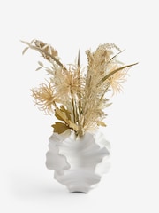 Natural Artificial Dried Florals in White Ceramic Vase - Image 4 of 4