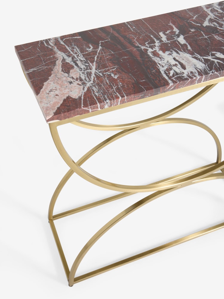 Red Marble Console Table - Image 9 of 9 Red Marble Console Table - Image 9 of 9