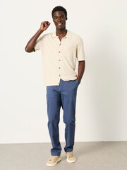 FatFace Bosbury French Navy Tailored Fit Pique Chinos - Image 5 of 6