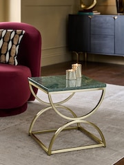Green Marble Square Side Table - Image 1 of 5
