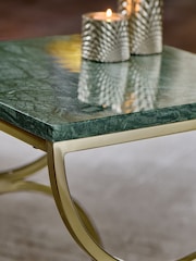 Green Marble Square Side Table - Image 2 of 5