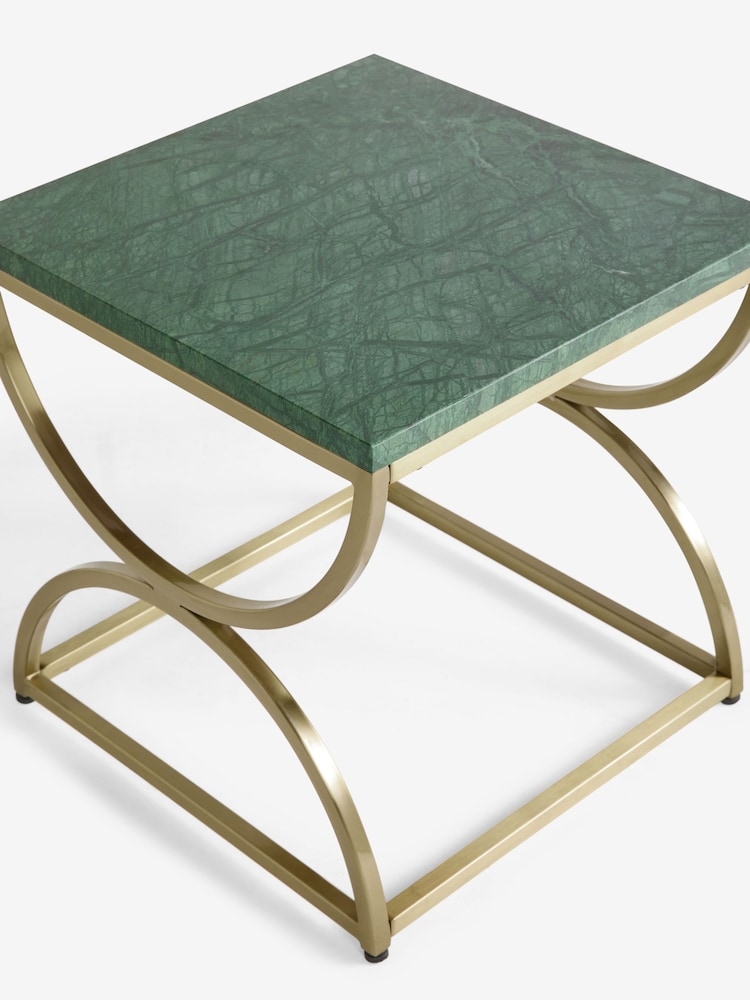 Green Marble Square Side Table - Image 3 of 3 Green Marble Square Side Table - Image 3 of 3