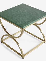 Green Marble Square Side Table - Image 5 of 5