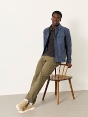 FatFace Mylor Khaki Green Tapered Twill Trousers - Image 5 of 6