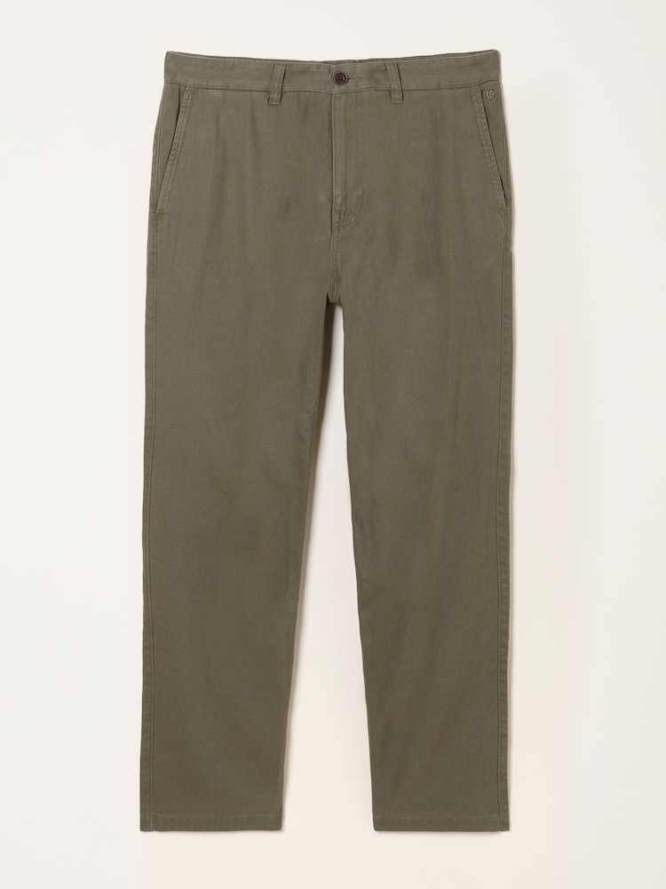 FatFace Mylor Khaki Green Tapered Twill Trousers - Image 6 of 6
