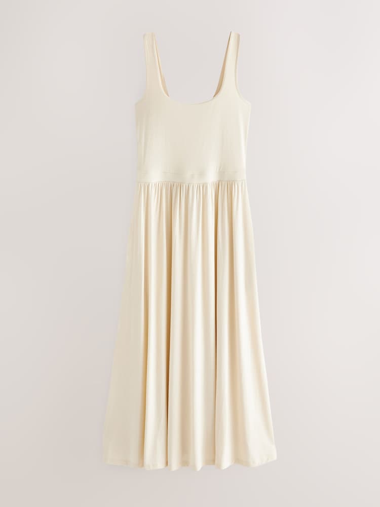Ecru/Navy Jersey Waisted Summer Dress 2 Pack - Image 2 of 9