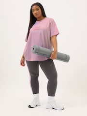 Yours Curve Pink Wellness Retreat Active T-Shirt - Image 1 of 5