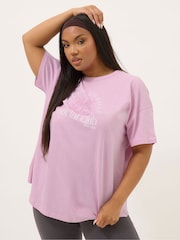 Yours Curve Pink Wellness Retreat Active T-Shirt - Image 2 of 5