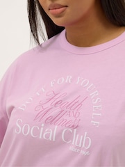 Yours Curve Pink Wellness Retreat Active T-Shirt - Image 4 of 5
