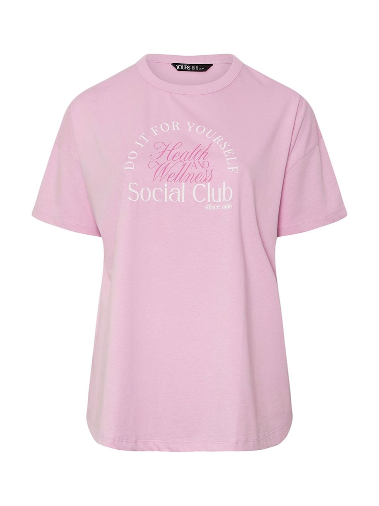 Yours Curve Pink Wellness Retreat Active T-Shirt - Image 5 of 5
