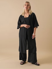 Yours Curve Black Anglaise Cover-Up - Image 2 of 4