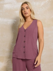 Yours Curve Purple Airflow Waistcoat Vest - Image 4 of 5
