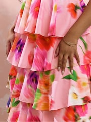 Yours Curve Pink Ruffle Formal Maxi Dress - Image 4 of 5