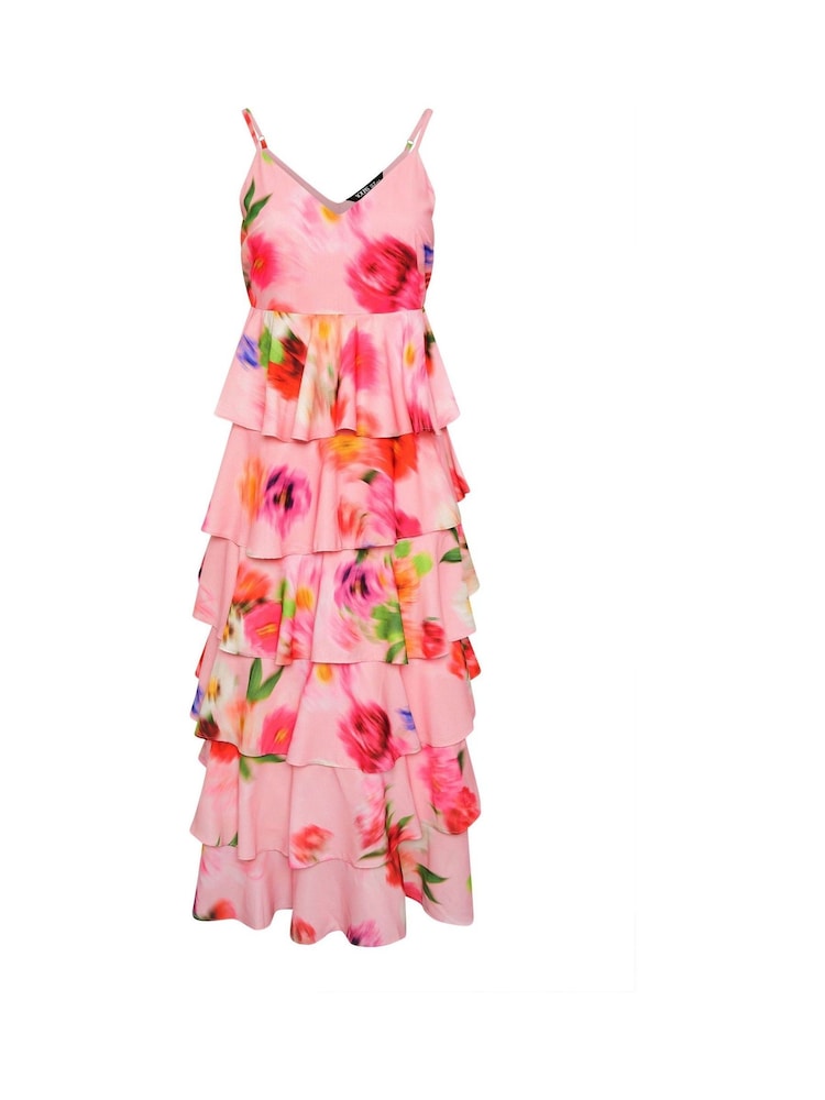 Yours Curve Pink Ruffle Formal Maxi Dress - Image 5 of 5 Yours Curve Pink Ruffle Formal Maxi Dress - Image 5 of 5