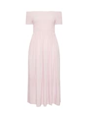 Yours Curve Pink Shirred Bardot Maxi Dress - Image 5 of 5