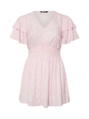 Yours Curve Pink Flutter Sleeve Top - Image 5 of 5