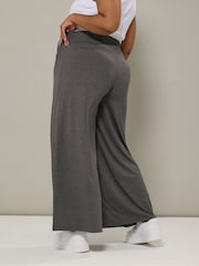 Yours Curve Grey Extra Wide Leg Maternity Trousers - Image 3 of 5