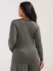 Yours Curve Grey Maternity Wrap Cross-Over Blouse - Image 6 of 9