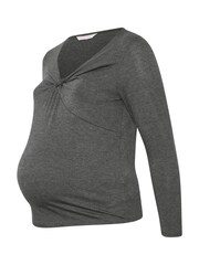 Yours Curve Grey Maternity Wrap Cross-Over Blouse - Image 8 of 9