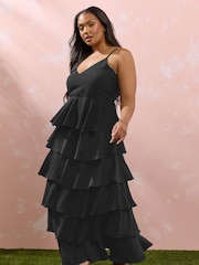 Yours Curve Black Ruffle Formal Maxi Dress - Image 4 of 5