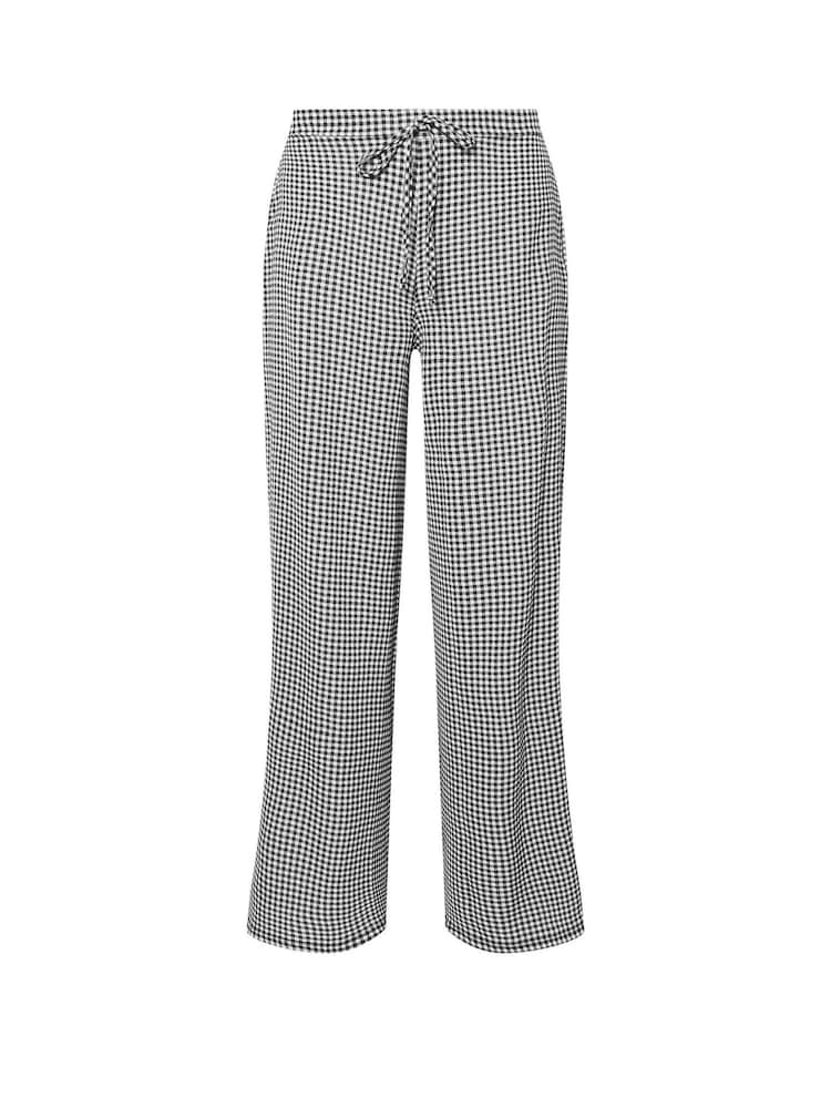 PixieGirl Petite Black Gingham Checked Wide Leg Trousers - Image 5 of 5