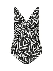 Yours Curve Blue Premium Zebra Animal Print Swimsuit - Image 5 of 6