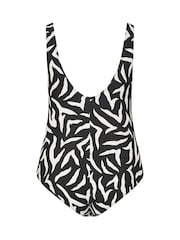 Yours Curve Blue Premium Zebra Animal Print Swimsuit - Image 6 of 6
