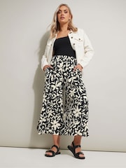 Yours Curve Charcoal Black Midaxi Culottes - Image 1 of 3
